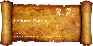 Moduna Paula névjegykártya